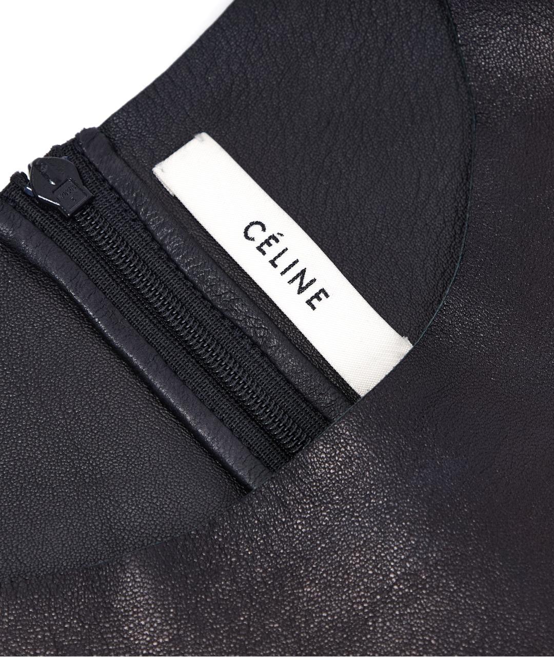 CELINE Черная кожаная майка, фото 4