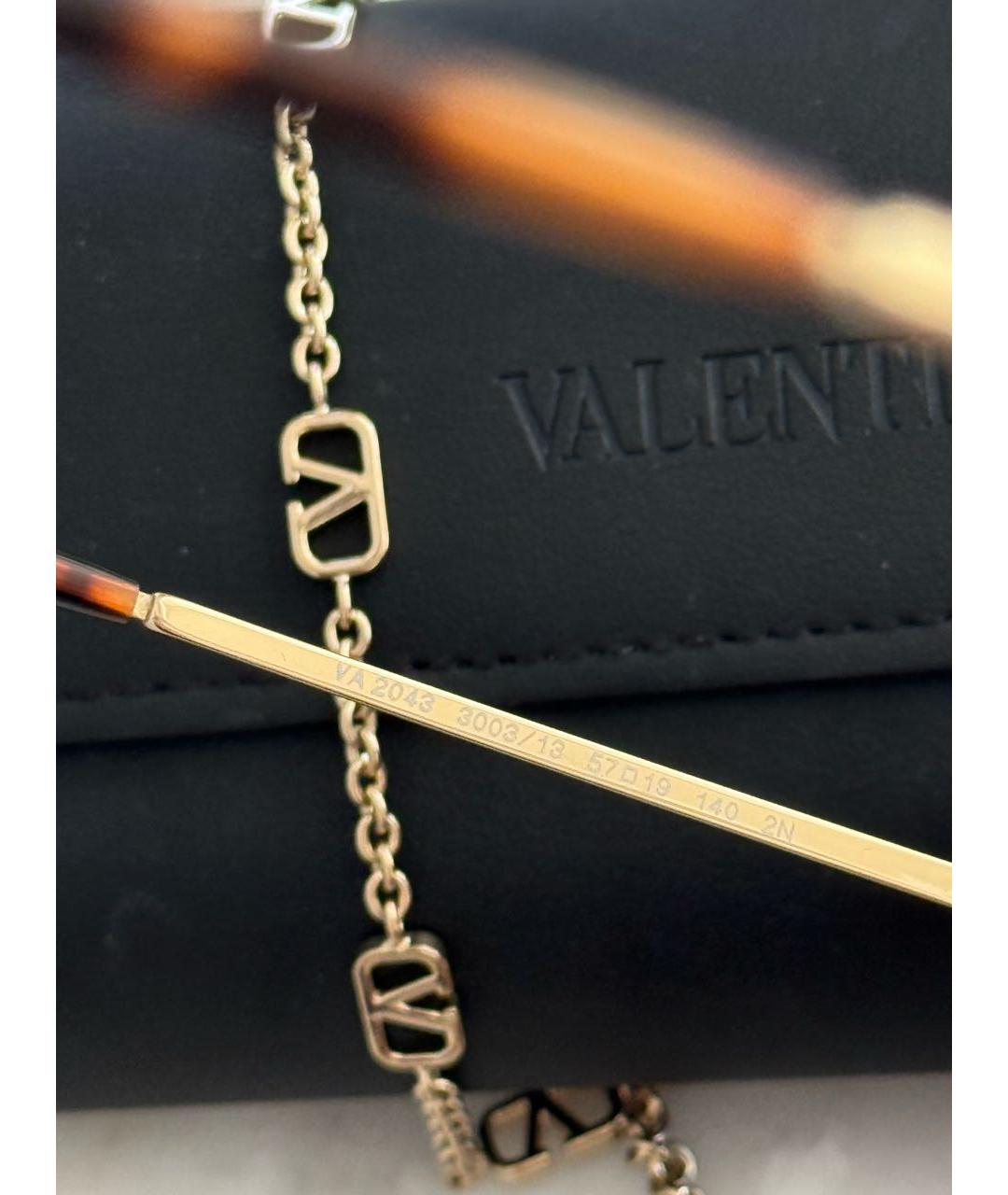 VALENTINO Золотые металлические солнцезащитные очки, фото 4