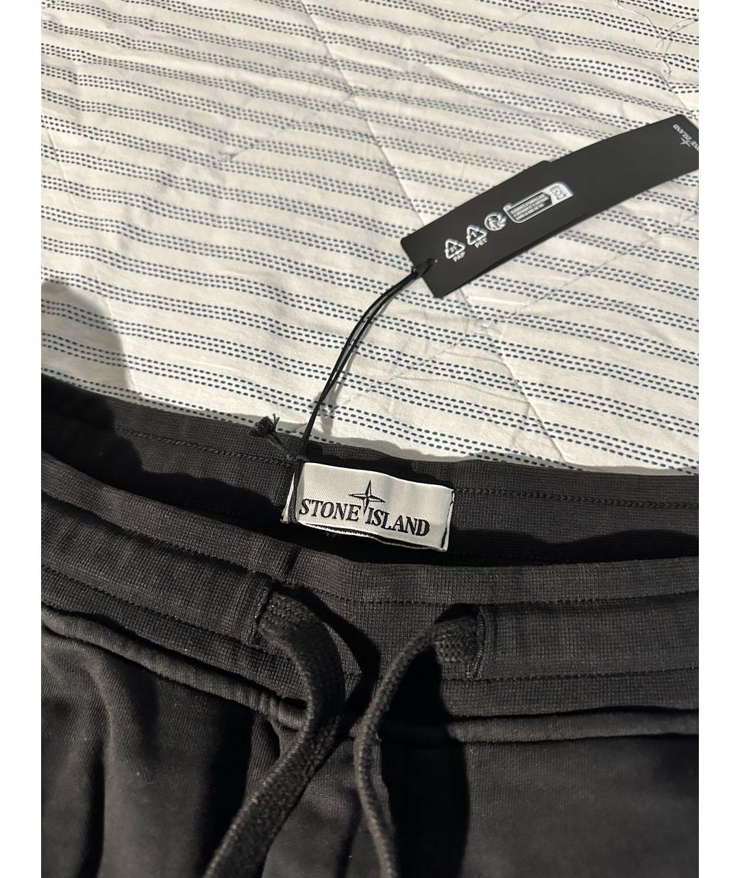 STONE ISLAND Черные хлопковые шорты, фото 3
