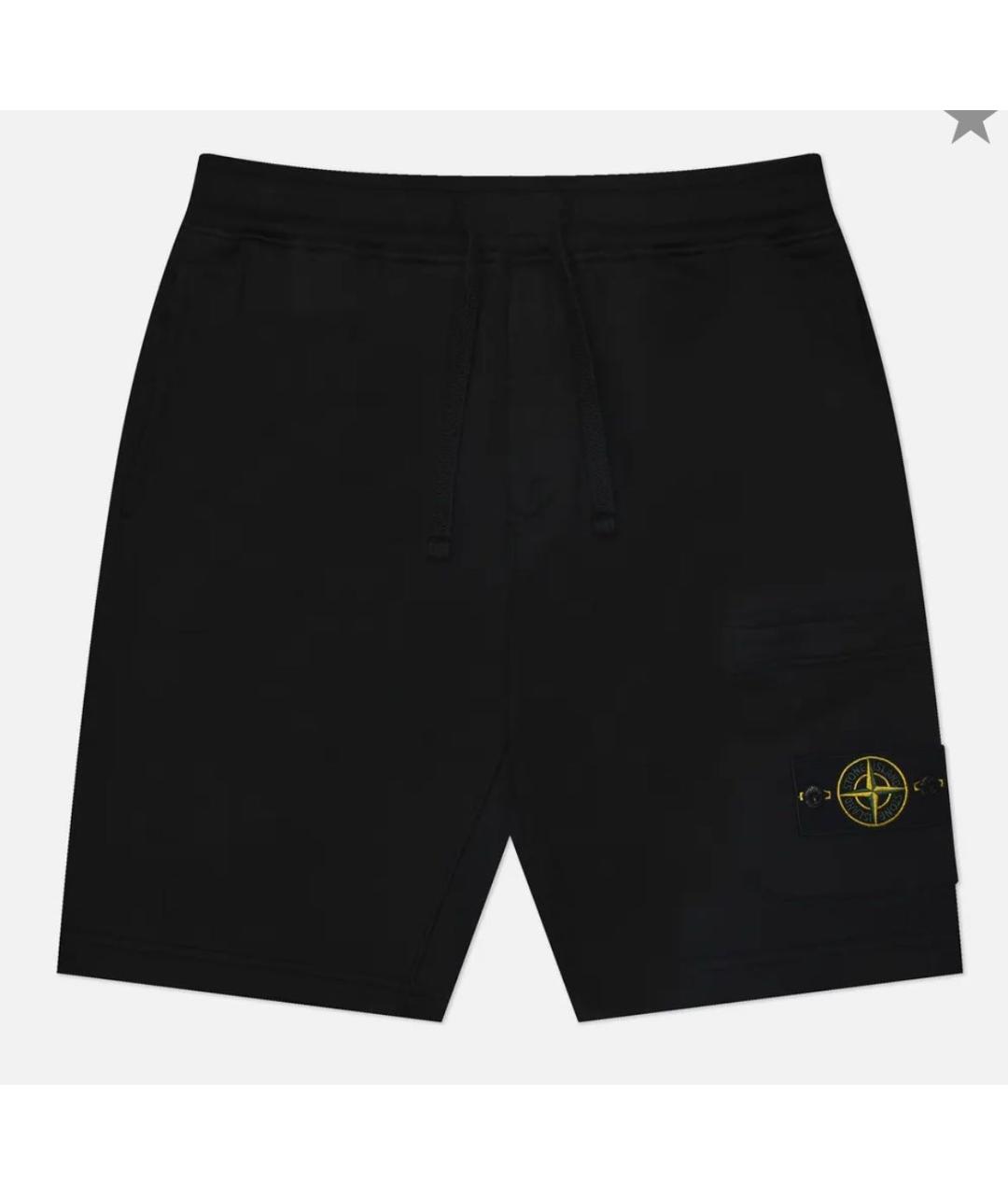 STONE ISLAND Черные хлопковые шорты, фото 7