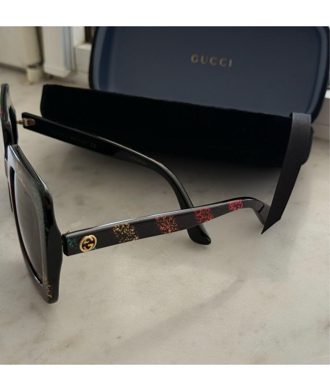 GUCCI Черные пластиковые солнцезащитные очки, фото 2