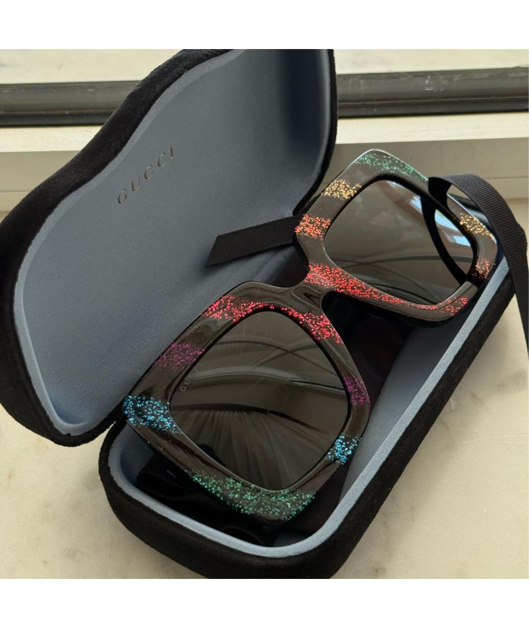 GUCCI Черные пластиковые солнцезащитные очки, фото 3