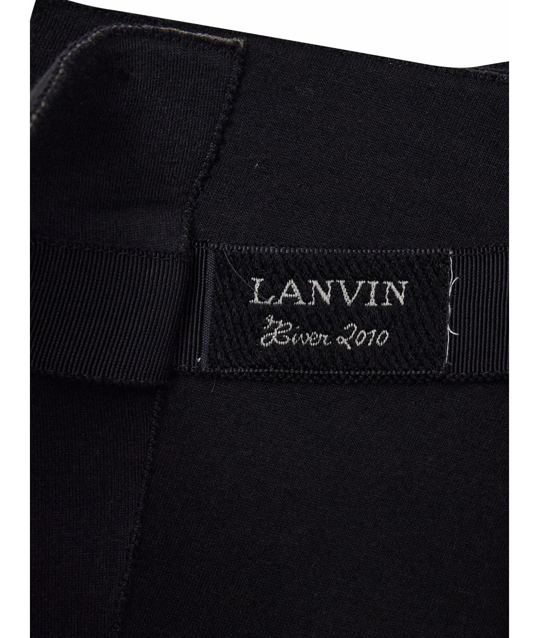 LANVIN Черная хлопковая юбка мини, фото 4