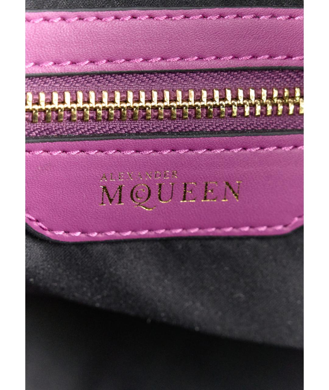 ALEXANDER MCQUEEN Фиолетовая кожаная сумка с короткими ручками, фото 6