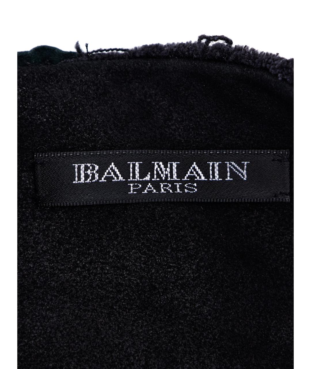 BALMAIN Черная хлопковая юбка мини, фото 3