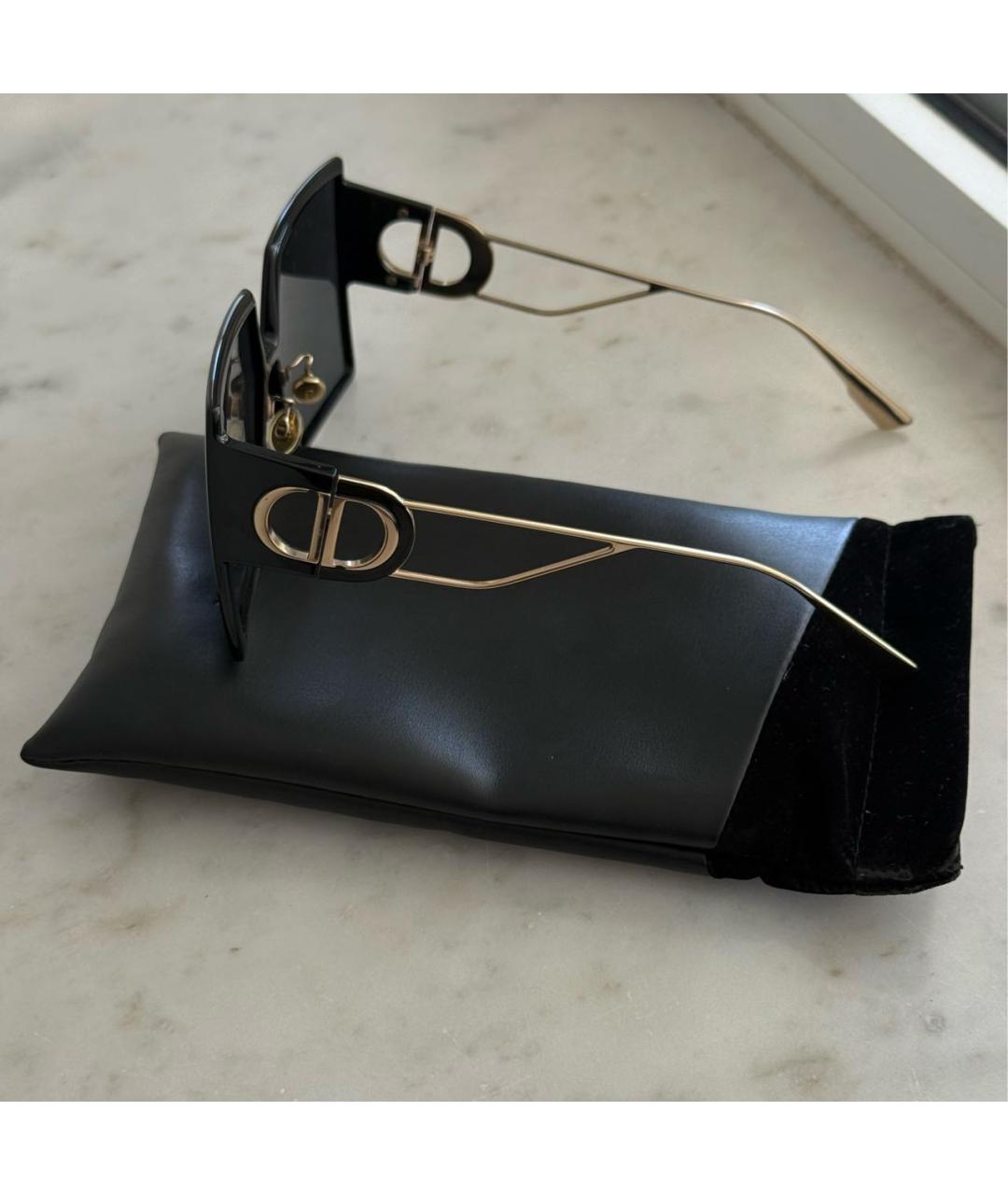 CHRISTIAN DIOR Черные пластиковые солнцезащитные очки, фото 2
