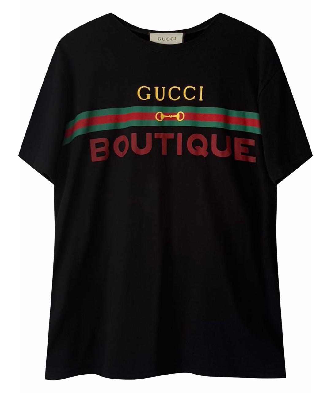 GUCCI Черная хлопковая футболка, фото 1