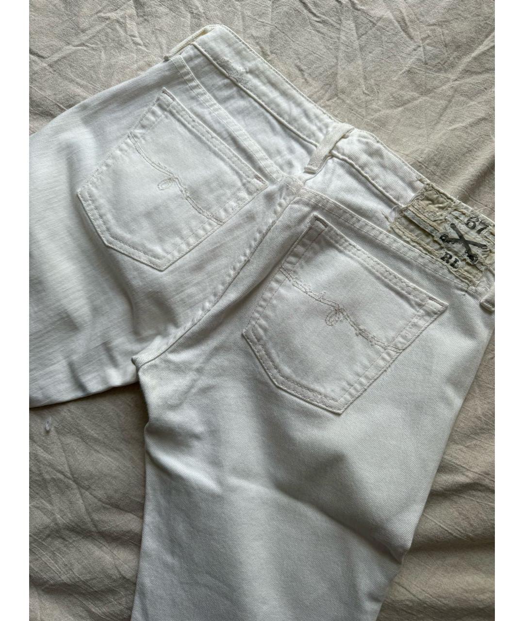 RALPH LAUREN Белые хлопко-эластановые джинсы слим, фото 2