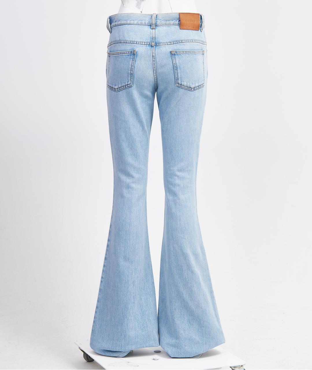 GUCCI Голубые хлопковые джинсы клеш, фото 2