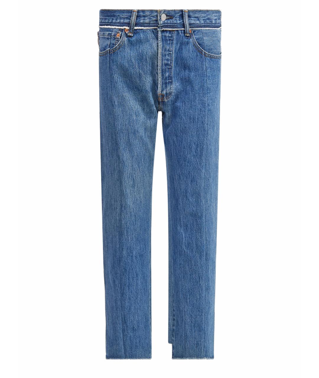 VETEMENTS Синие хлопковые прямые джинсы, фото 10