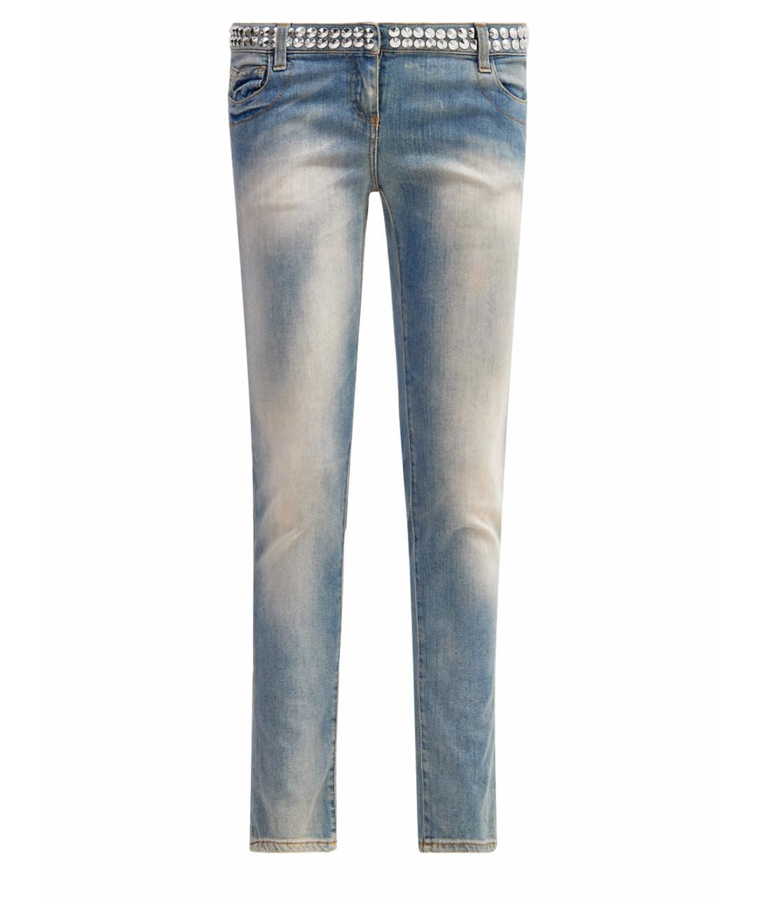 BALMAIN Голубые хлопковые прямые джинсы, фото 1