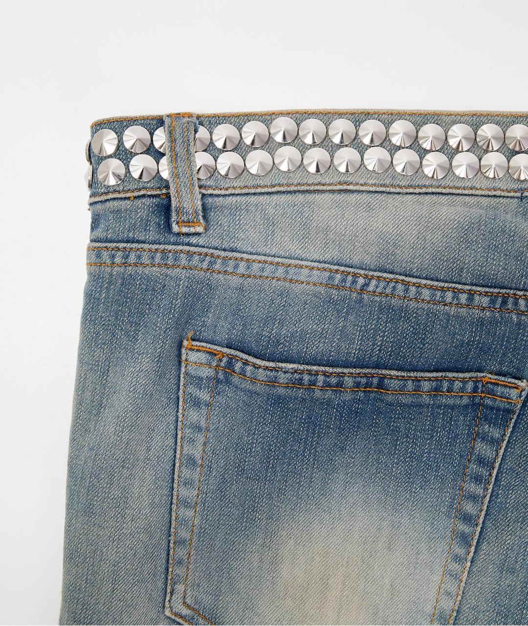 BALMAIN Голубые хлопковые прямые джинсы, фото 5