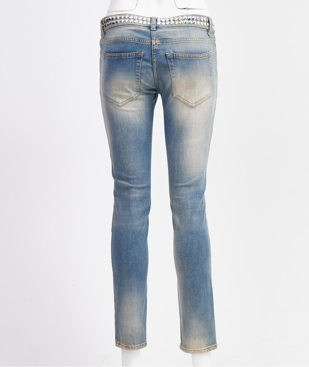BALMAIN Голубые хлопковые прямые джинсы, фото 2