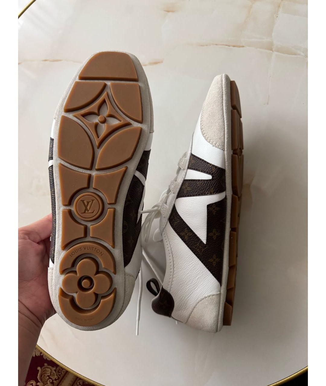 LOUIS VUITTON Белые кожаные кеды, фото 4