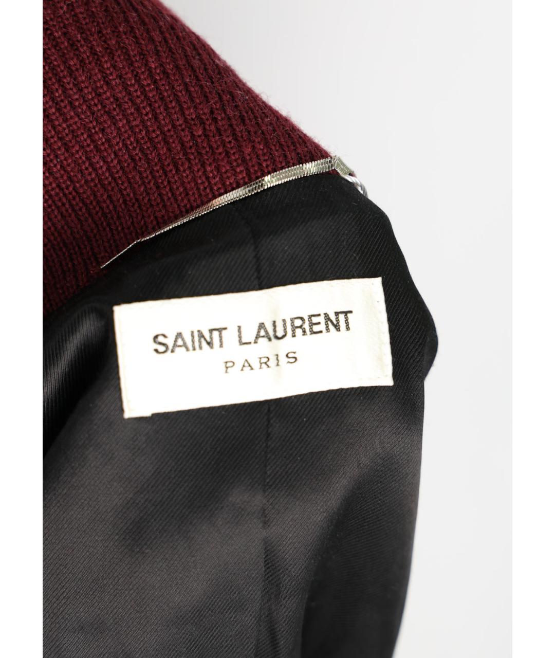 SAINT LAURENT Бордовая шерстяная куртка, фото 5