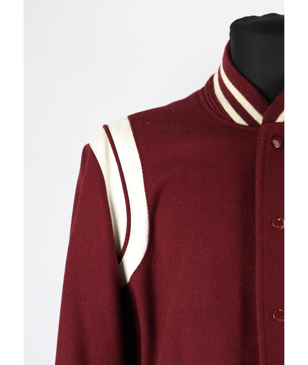 SAINT LAURENT Бордовая шерстяная куртка, фото 2