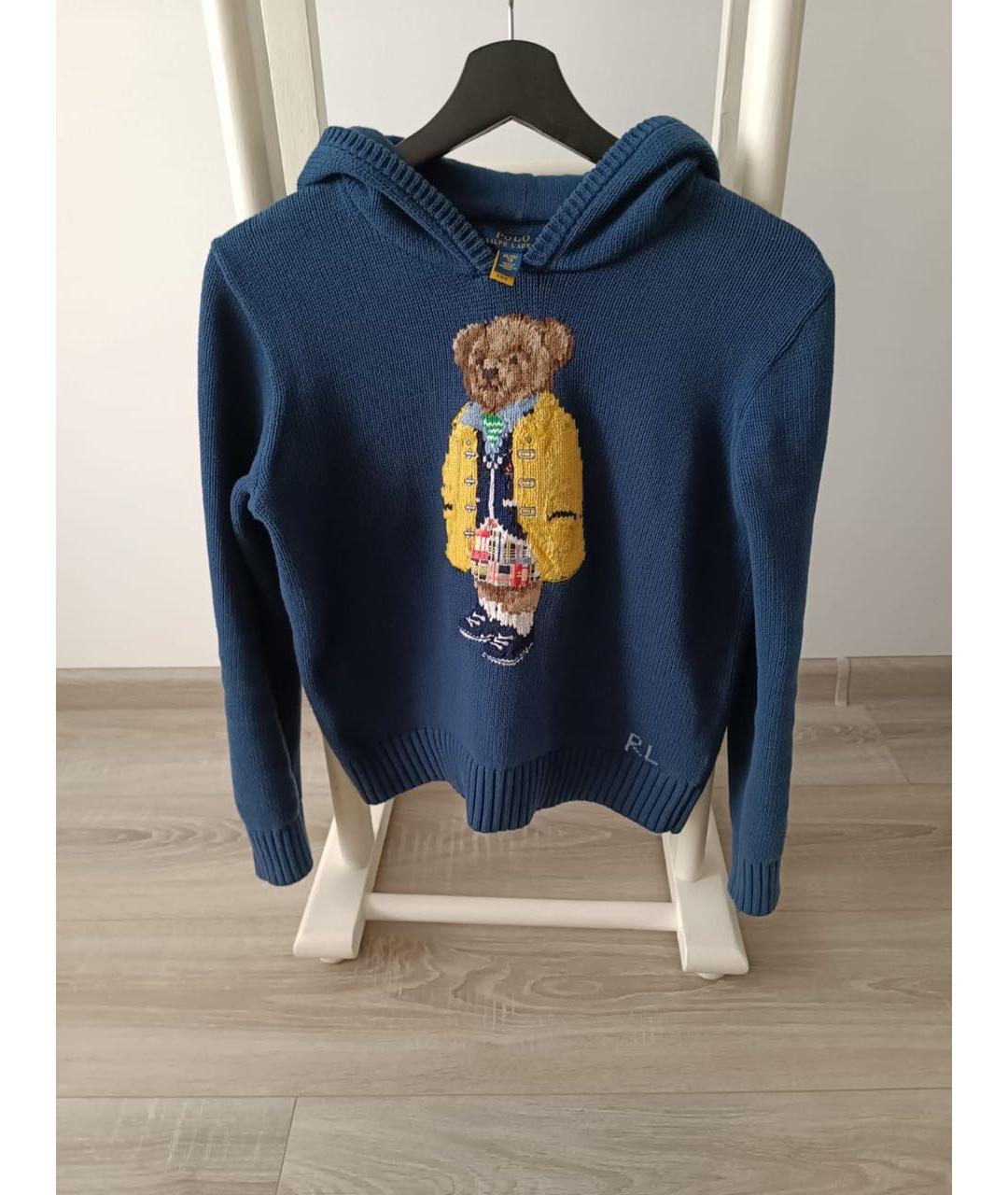 POLO RALPH LAUREN Темно-синий хлопковый джемпер / свитер, фото 2