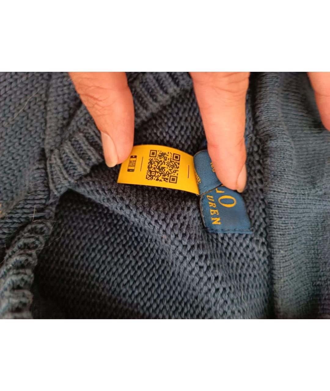 POLO RALPH LAUREN Темно-синий хлопковый джемпер / свитер, фото 4