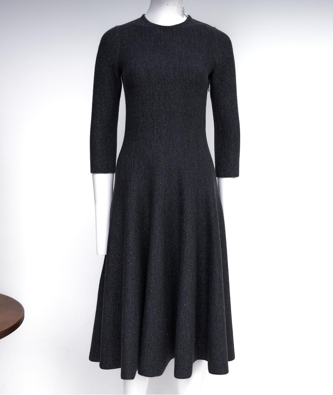 CHRISTIAN DIOR Серое шерстяное повседневное платье, фото 6