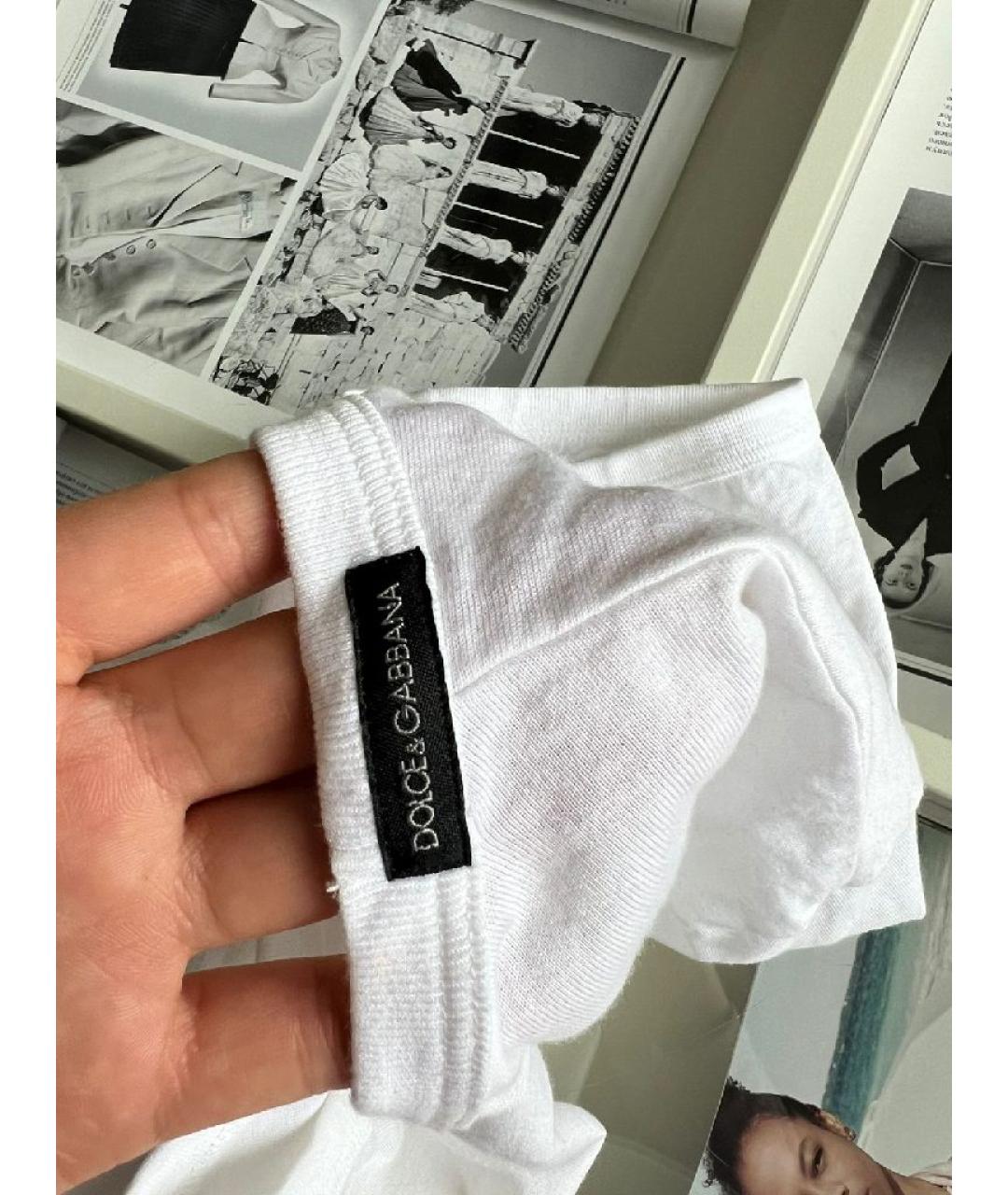 DOLCE&GABBANA Белая хлопковая футболка, фото 7