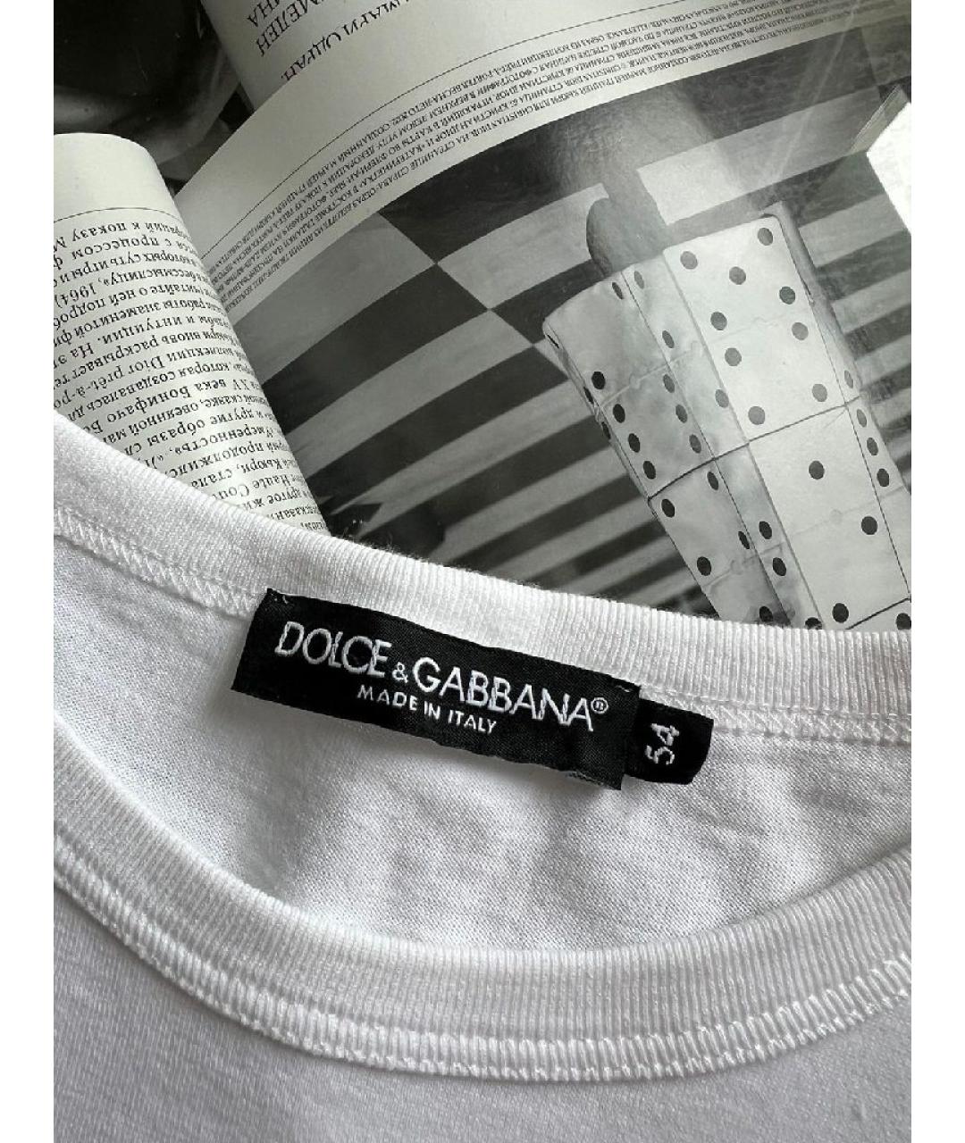 DOLCE&GABBANA Белая хлопковая футболка, фото 4