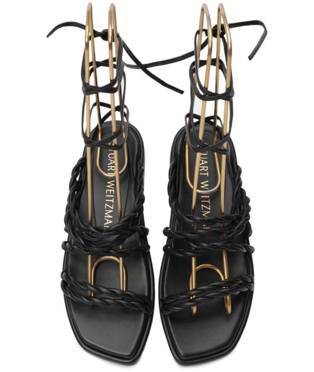 STUART WEITZMAN Черные кожаные сандалии, фото 2