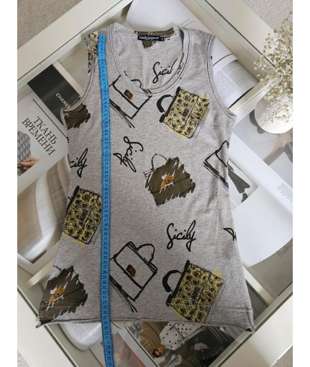DOLCE&GABBANA Бежевая хлопковая майка, фото 5
