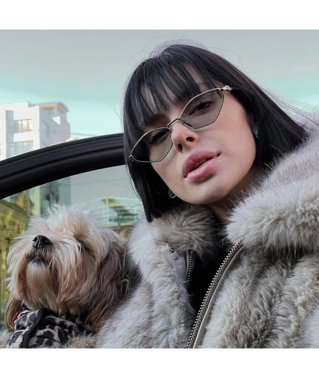 MIU MIU Золотые металлические солнцезащитные очки, фото 7