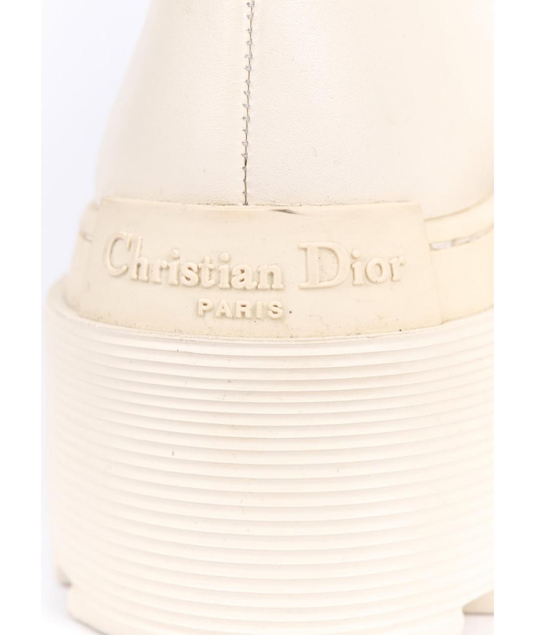CHRISTIAN DIOR Белые кожаные ботинки, фото 5