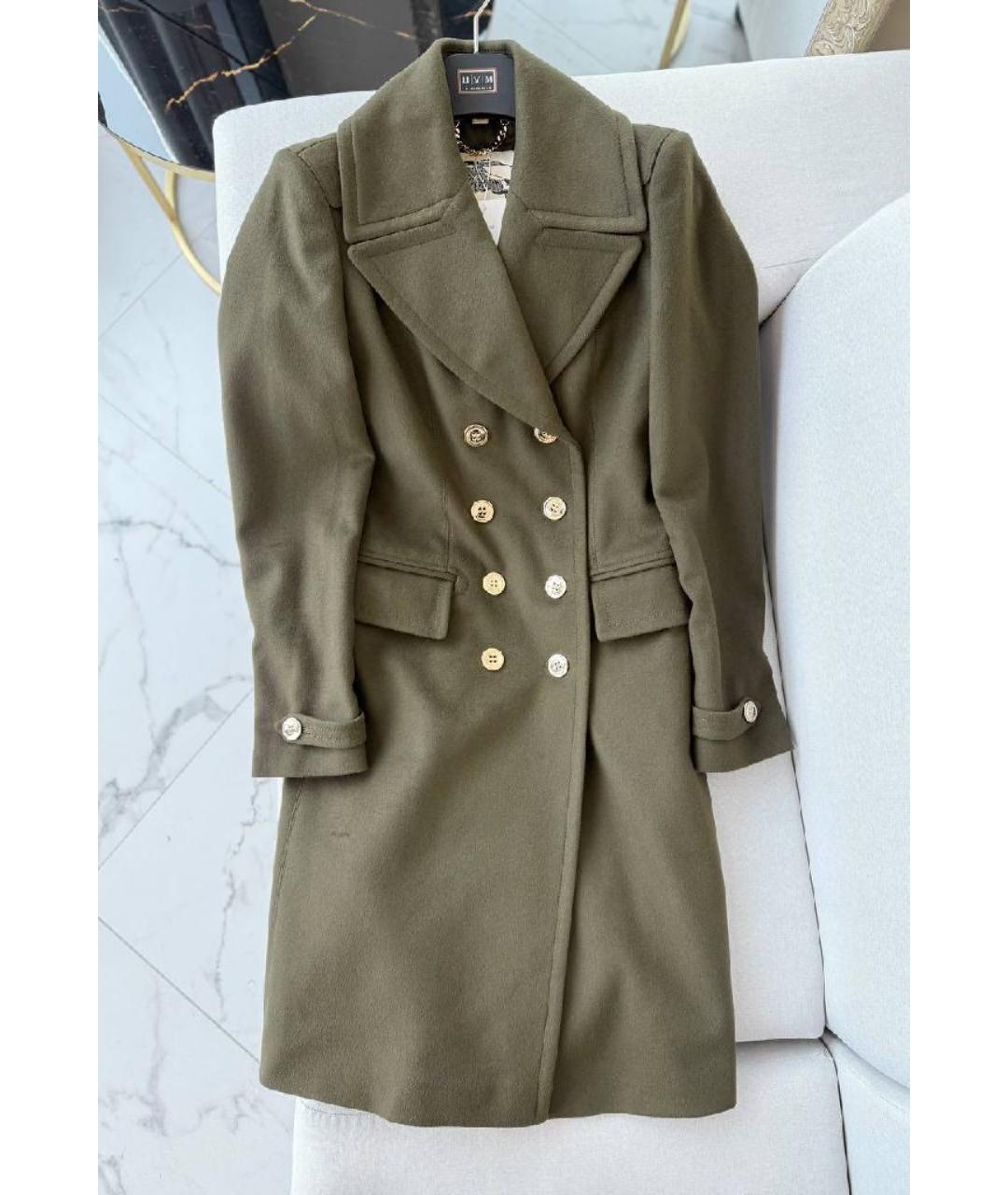 BURBERRY Зеленые шерстяное пальто, фото 4