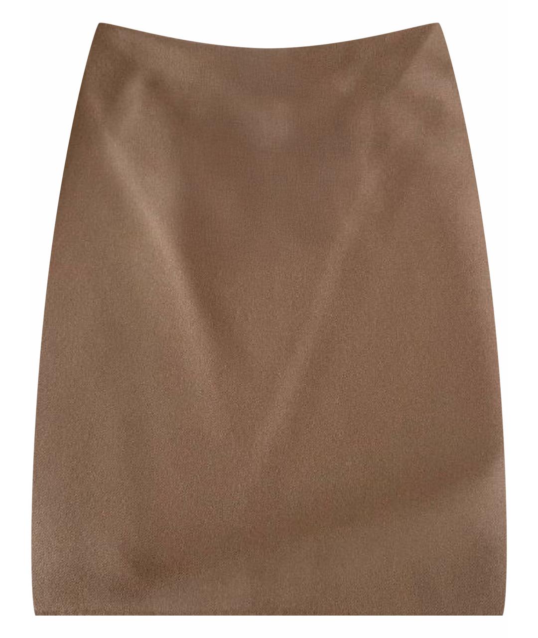 MAX MARA Бежевая шерстяная юбка мини, фото 1