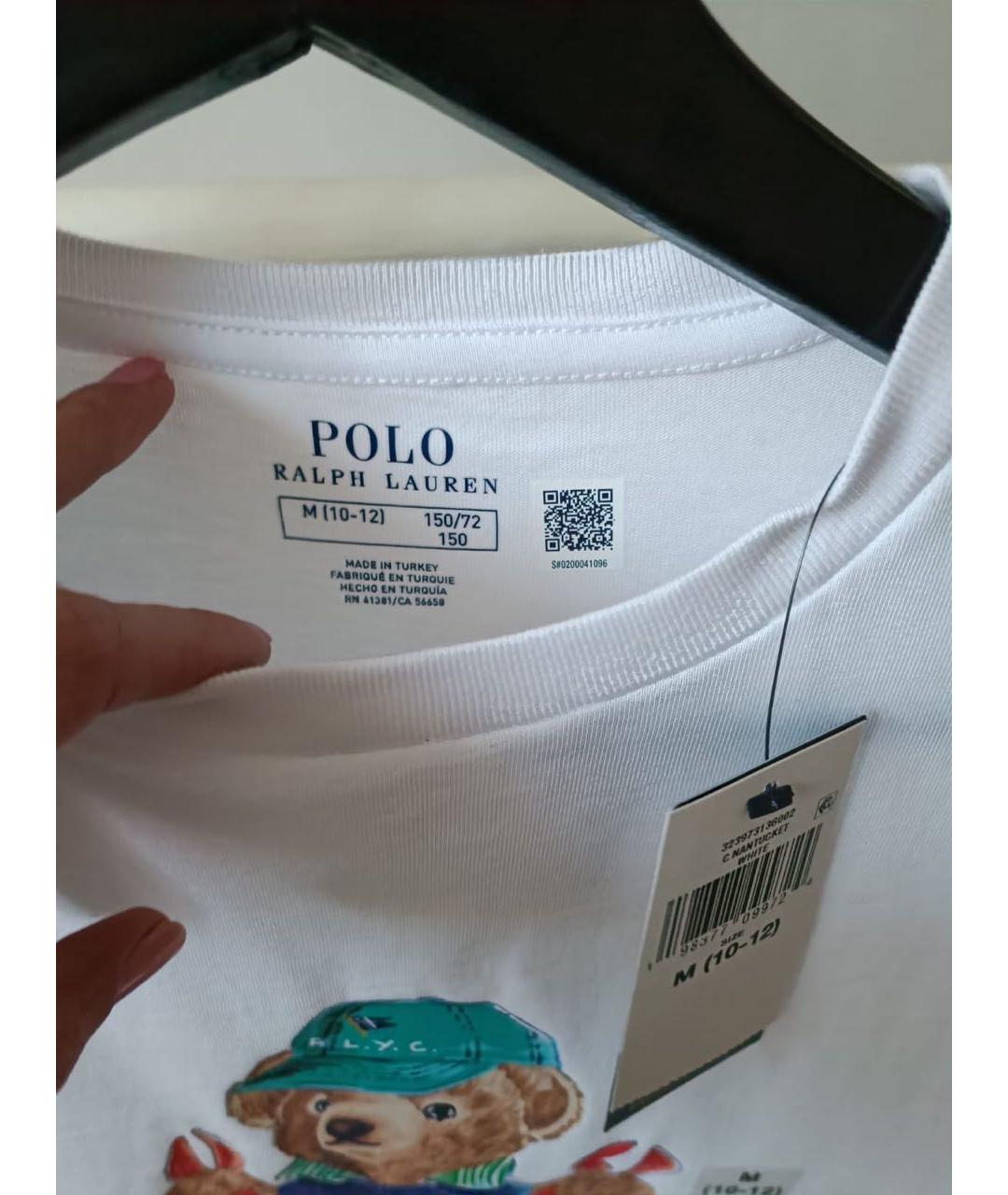 POLO RALPH LAUREN Белая хлопковая футболка, фото 4