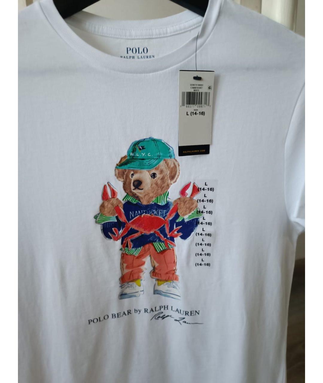 POLO RALPH LAUREN Белая хлопковая футболка, фото 3