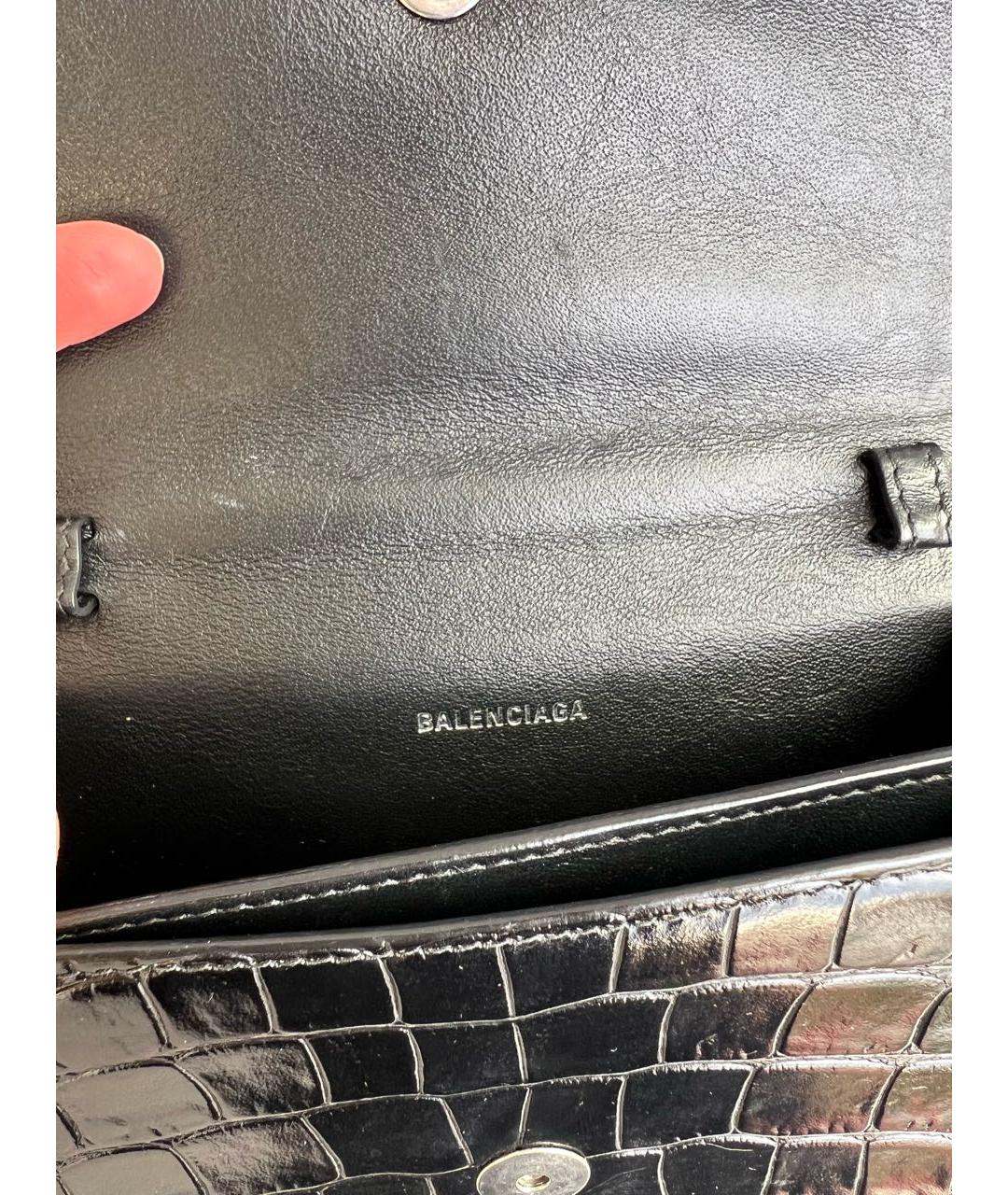 BALENCIAGA Черная кожаная поясная сумка, фото 5