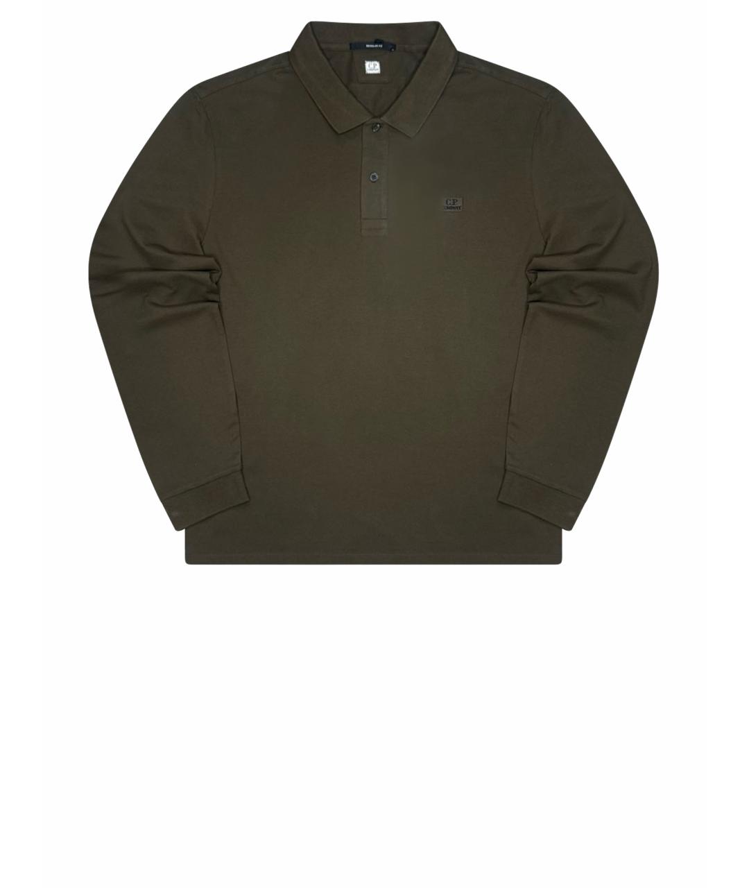 CP COMPANY Коричневое хлопковое поло с длинным рукавом, фото 1