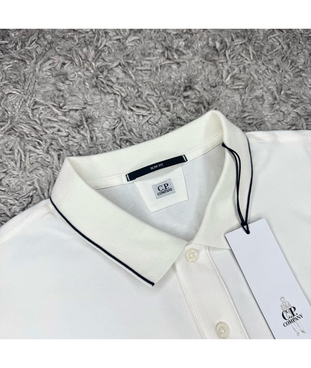 CP COMPANY Белое хлопковое поло с коротким рукавом, фото 2