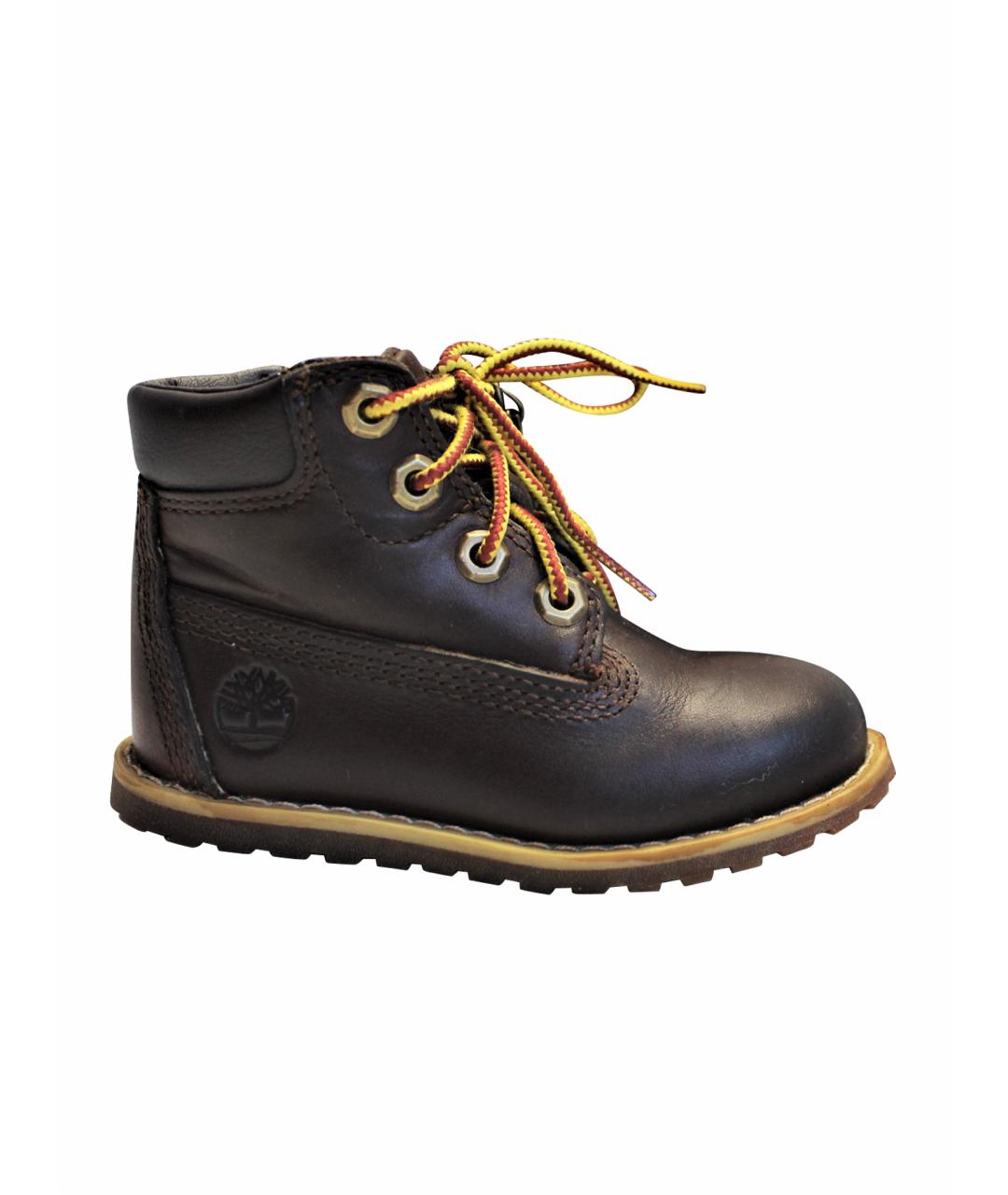 TIMBERLAND KIDS Коричневые кожаные ботинки, фото 1