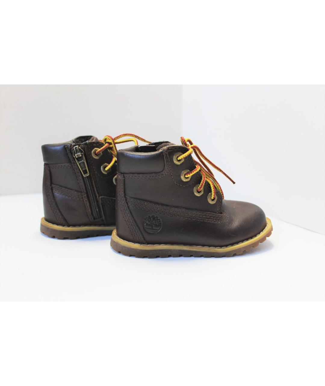 TIMBERLAND KIDS Коричневые кожаные ботинки, фото 8
