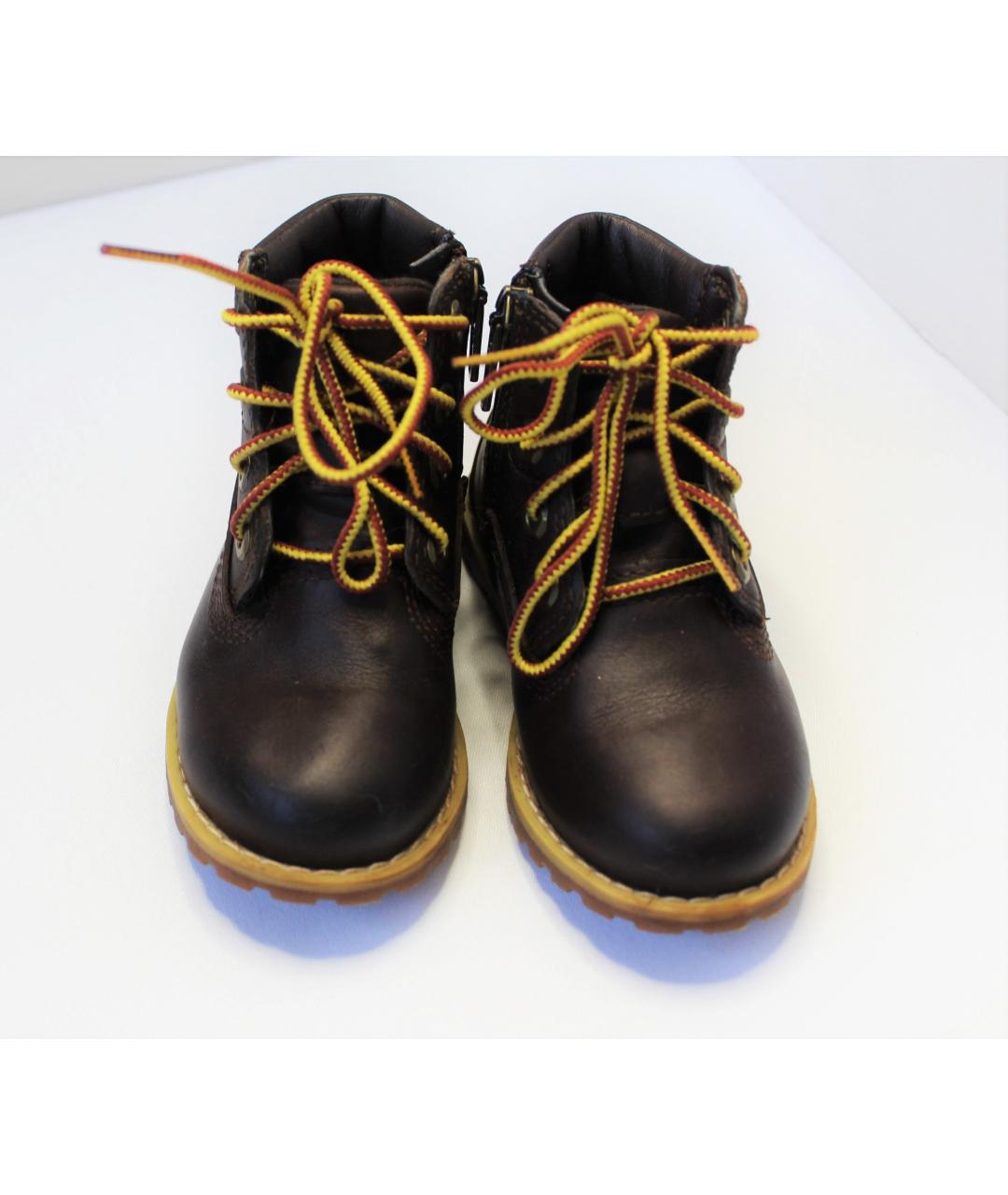 TIMBERLAND KIDS Коричневые кожаные ботинки, фото 3