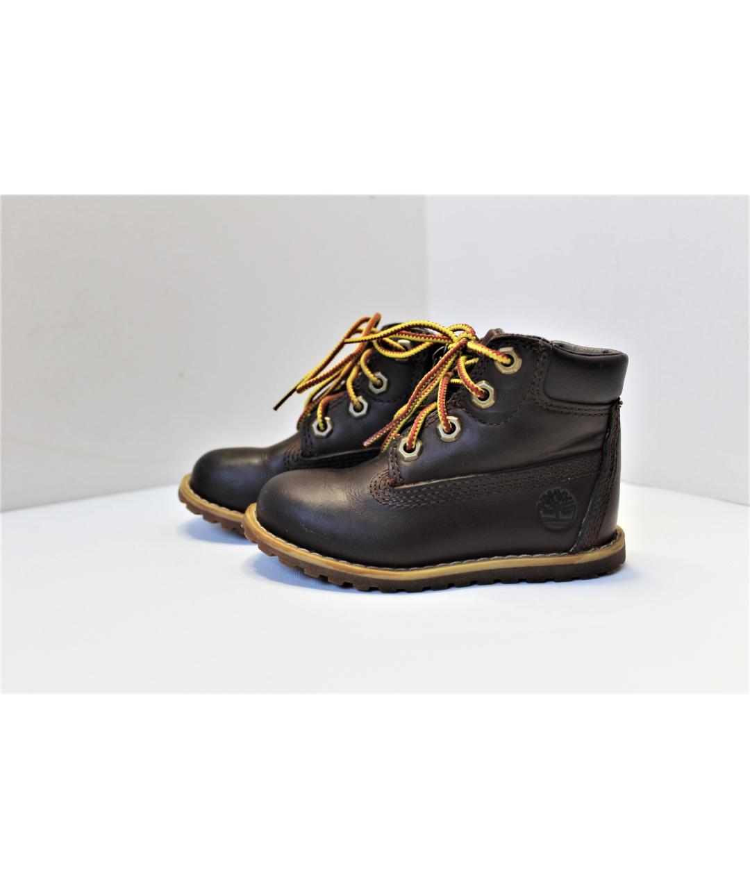 TIMBERLAND KIDS Коричневые кожаные ботинки, фото 9