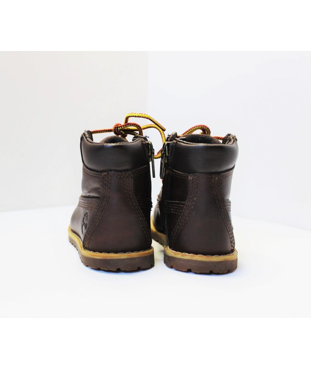 TIMBERLAND KIDS Коричневые кожаные ботинки, фото 4