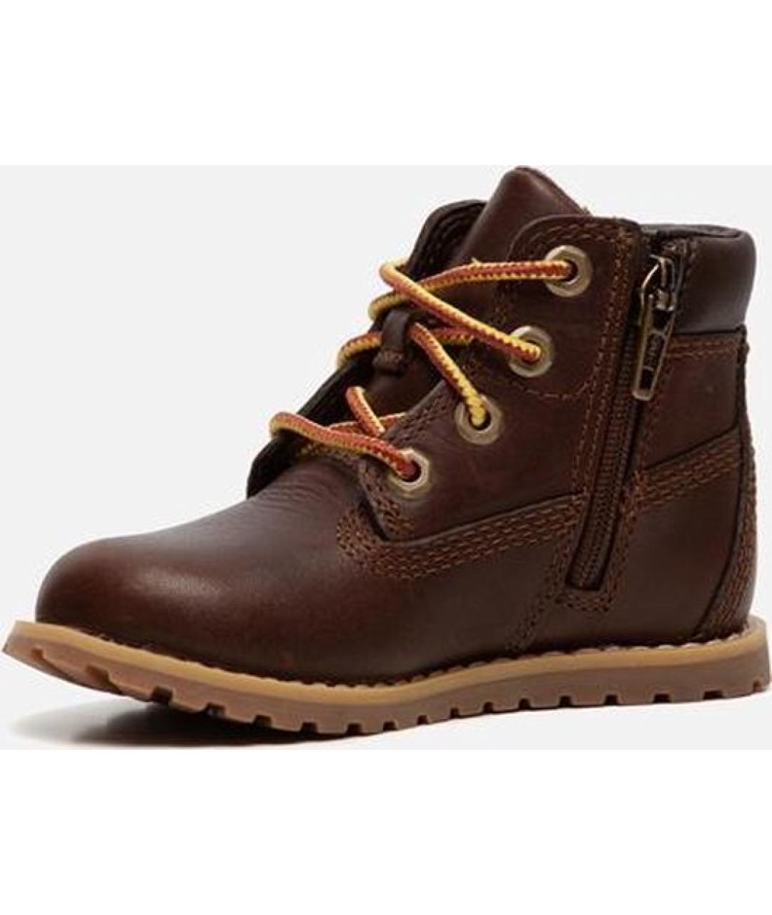 TIMBERLAND KIDS Коричневые кожаные ботинки, фото 2