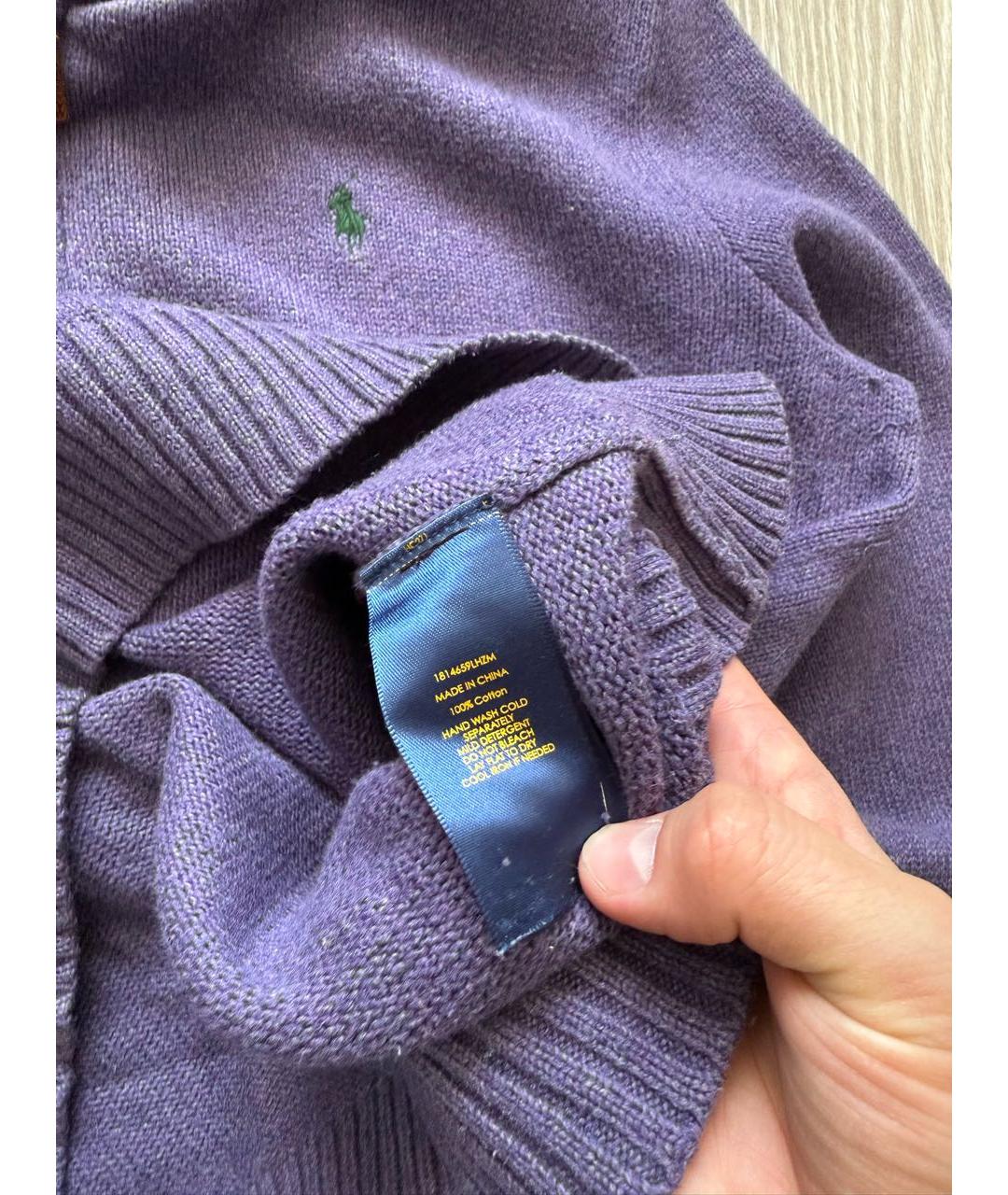 POLO RALPH LAUREN Фиолетовый хлопковый джемпер / свитер, фото 5