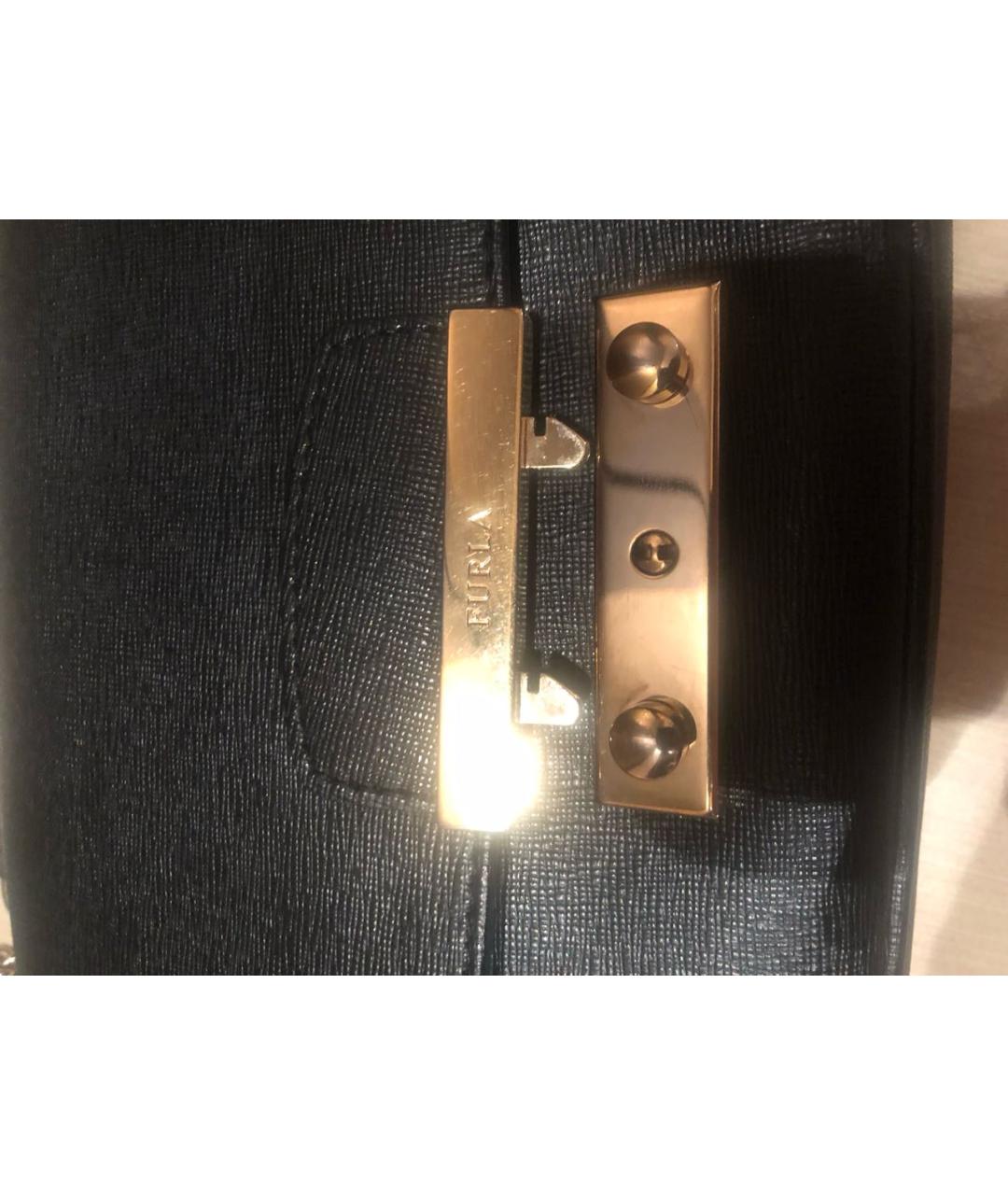 FURLA Черная кожаная сумка через плечо, фото 6