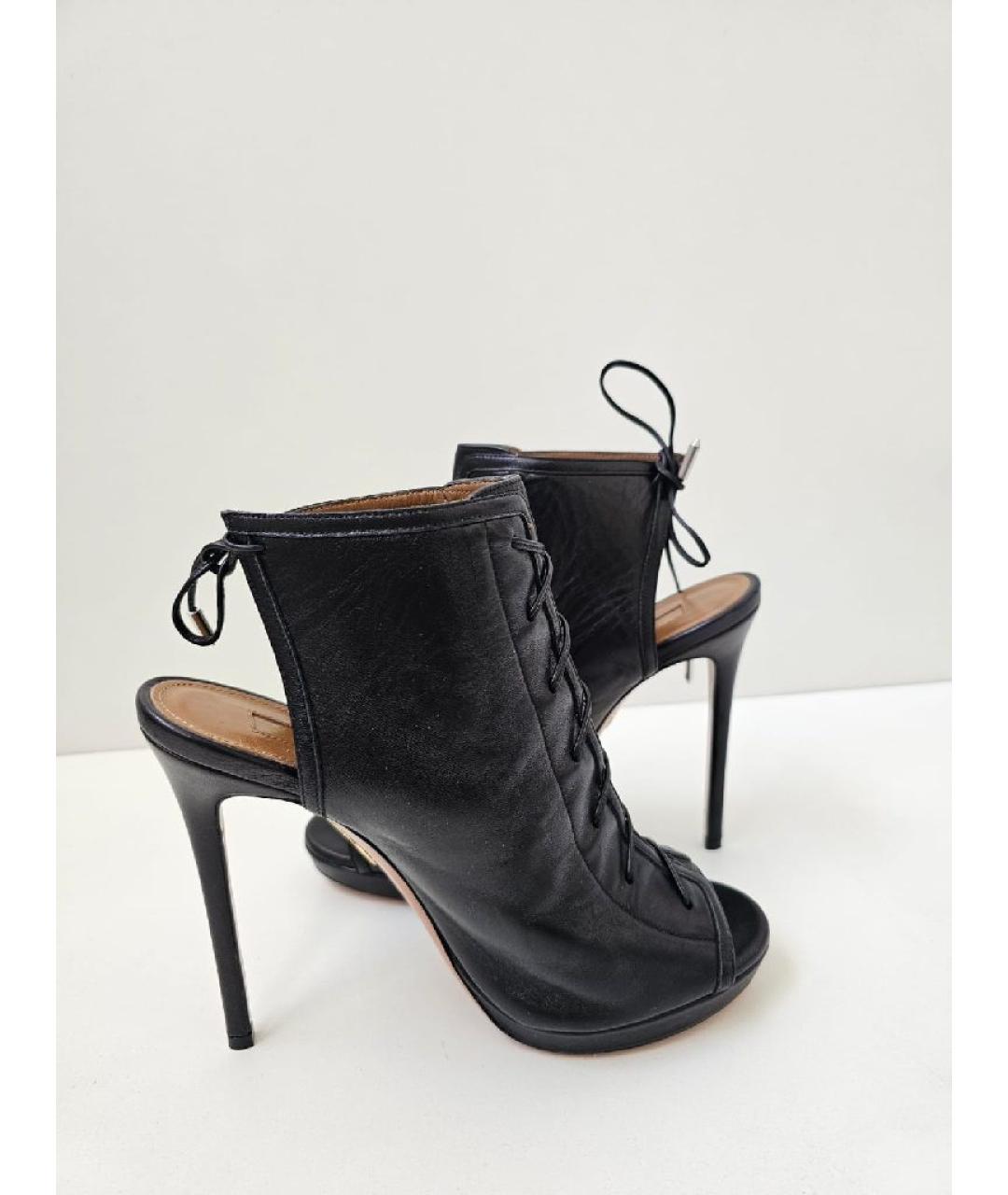 AQUAZZURA Черные кожаные туфли, фото 3