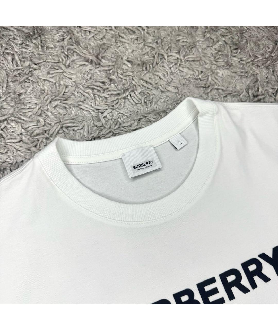 BURBERRY Белая хлопковая футболка, фото 3