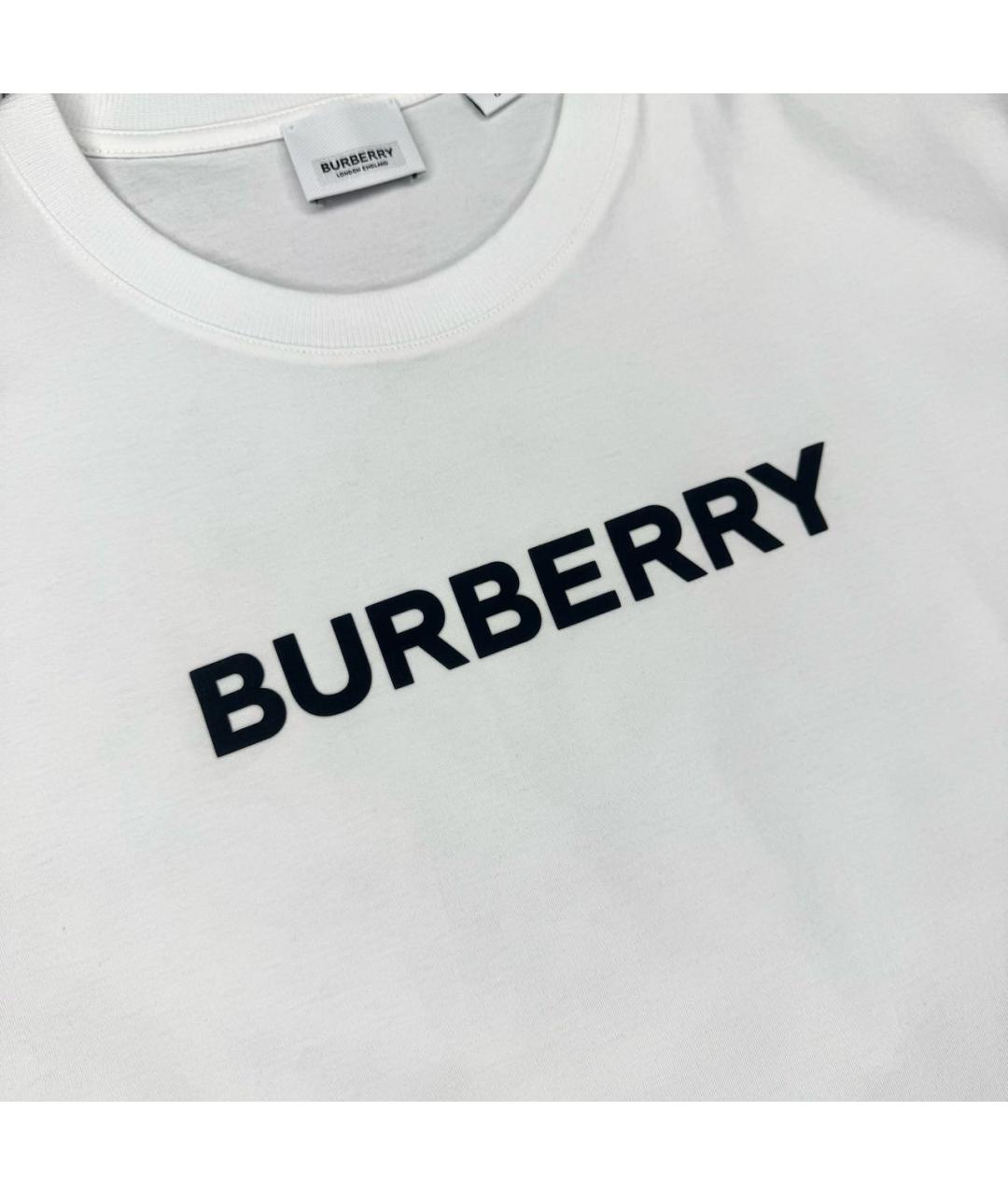 BURBERRY Белая хлопковая футболка, фото 2