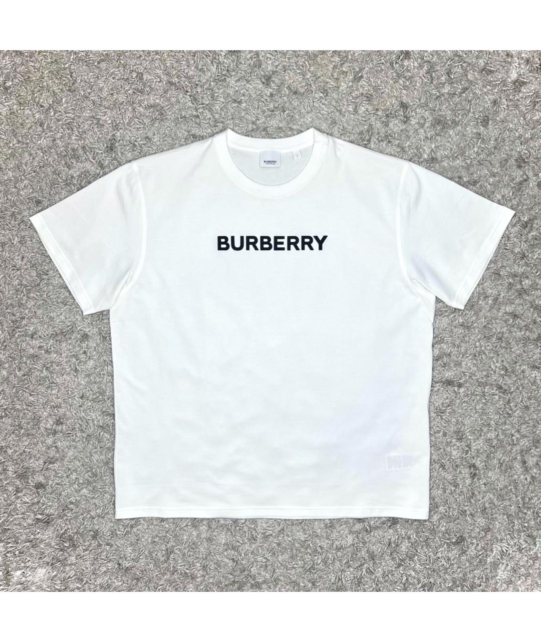 BURBERRY Белая хлопковая футболка, фото 6