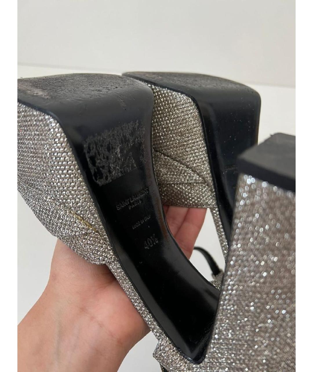 SAINT LAURENT Серебряные туфли, фото 8