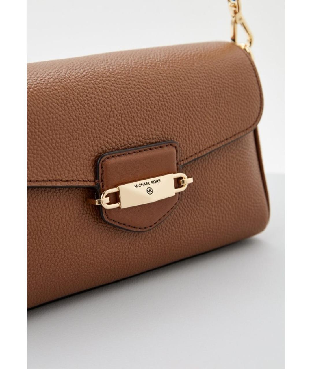 MICHAEL KORS Коричневая кожаная сумка через плечо, фото 4